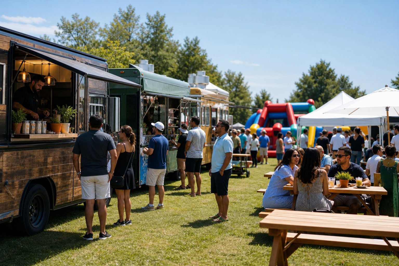 Agencja eventowa Biłgoraj - food trucki i strefy gastronomiczne na firmowym pikniku z atrakcjami